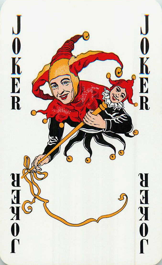 Joker Playing Cards Red & Black (Light Flesh Face) (JK01-13D)