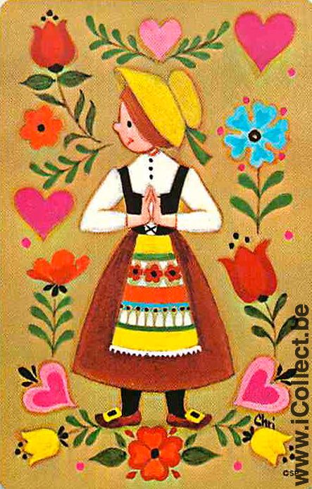 Single Swap Playing Cards People Woman (PS07-49I)