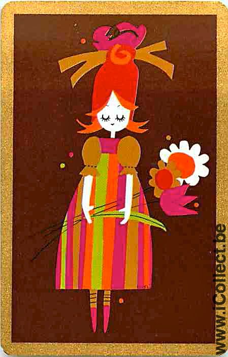 Single Swap Playing Cards People Woman (PS07-50F)