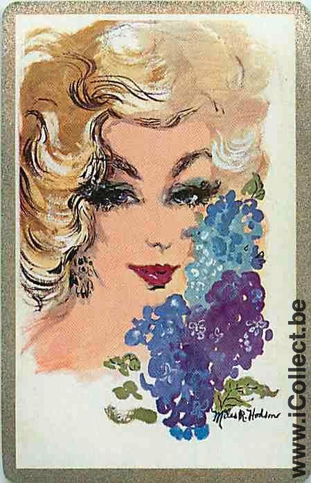 Single Swap Playing Cards People Woman Head (PS15-32B)