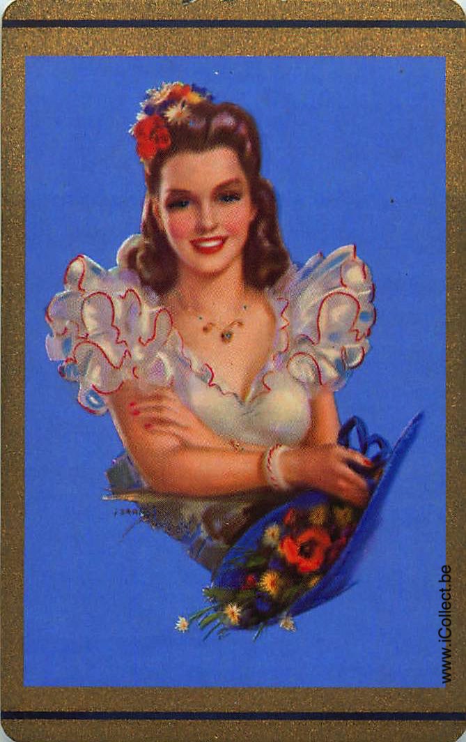 Single Swap Playing Cards People Woman Head (PS11-07A)